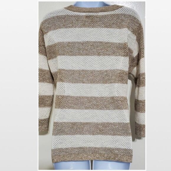 Jones New York XL Tan Striped Knit Sweater - Picture 6 of 16